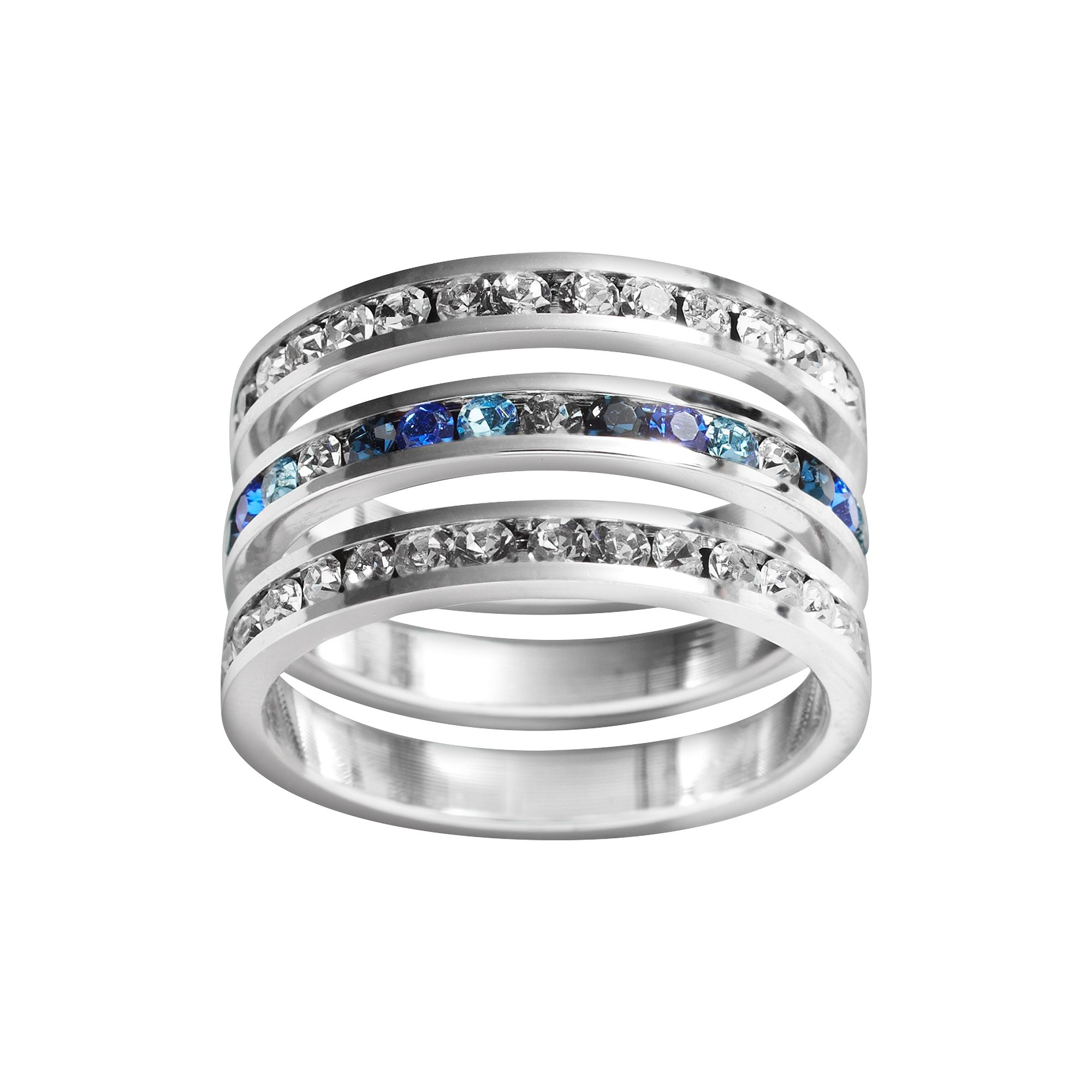 Traditions Jewelry Company Sterling Silver Crystal Eternity Ring Set, Women