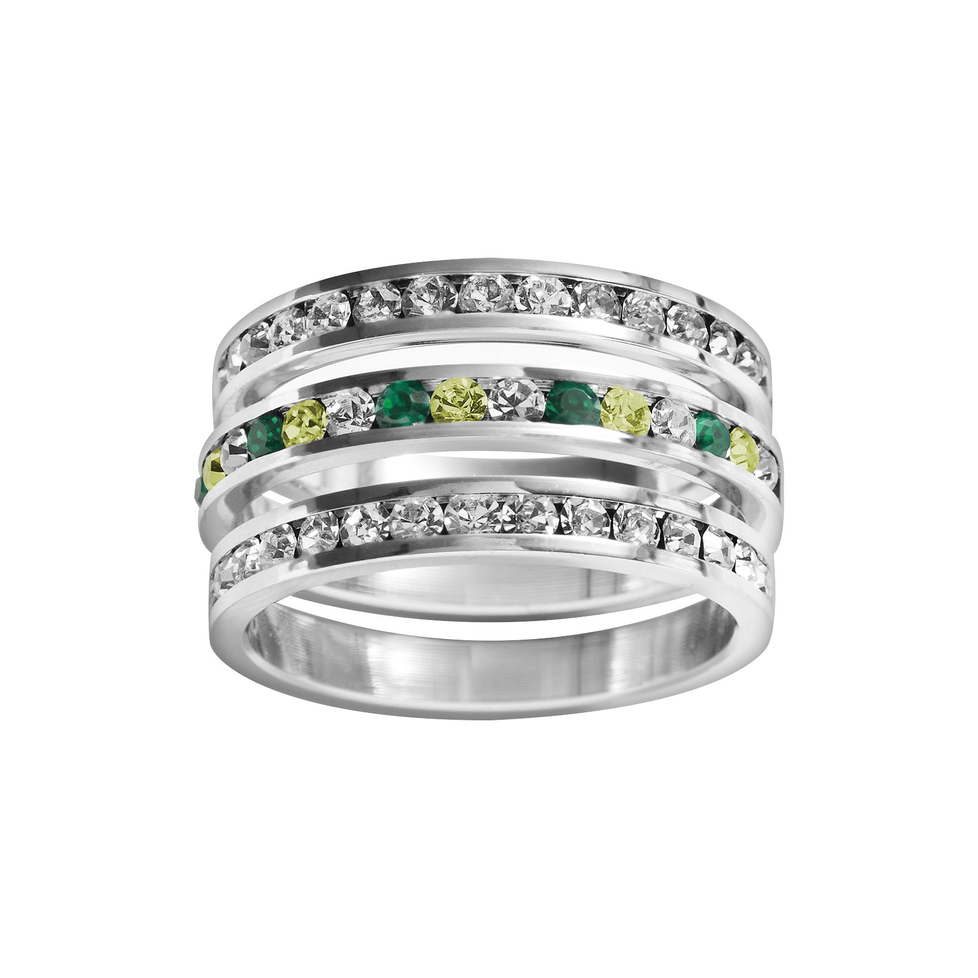 Traditions Jewelry Company Sterling Silver Crystal Eternity Ring Set, Women