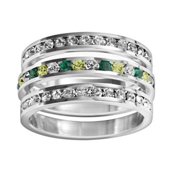 Traditions Jewelry Company Sterling Silver Crystal Eternity Ring Set