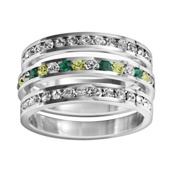 Traditions Jewelry Company Sterling Silver Crystal Eternity Ring Set