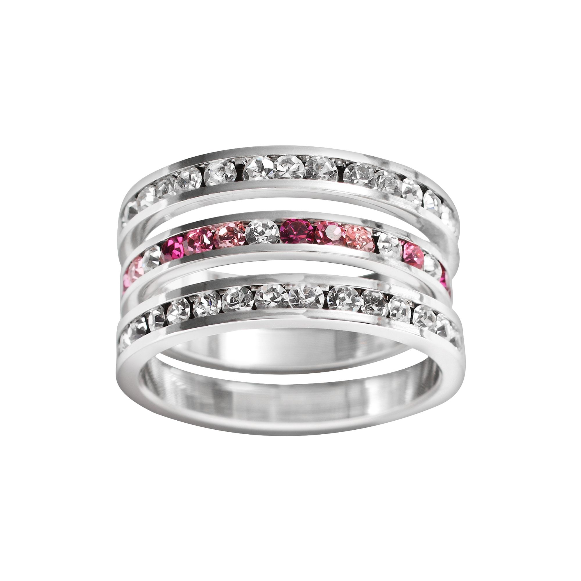 Traditions Jewelry Company Sterling Silver Crystal Eternity Ring Set, Women