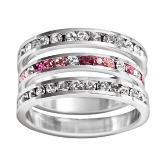 Traditions Jewelry Company Sterling Silver Crystal Eternity Ring Set
