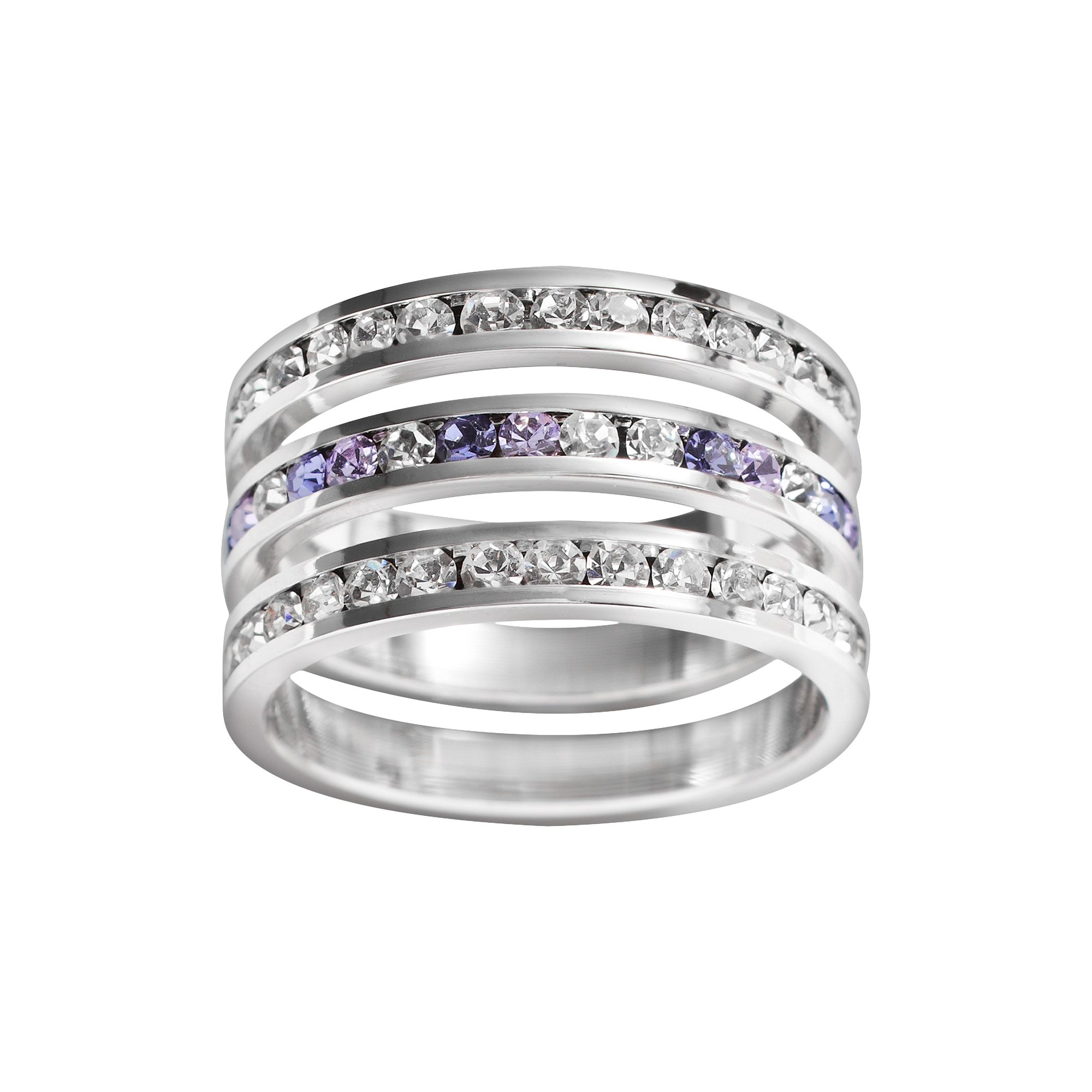 Traditions Jewelry Company Sterling Silver Crystal Eternity Ring Set, Women