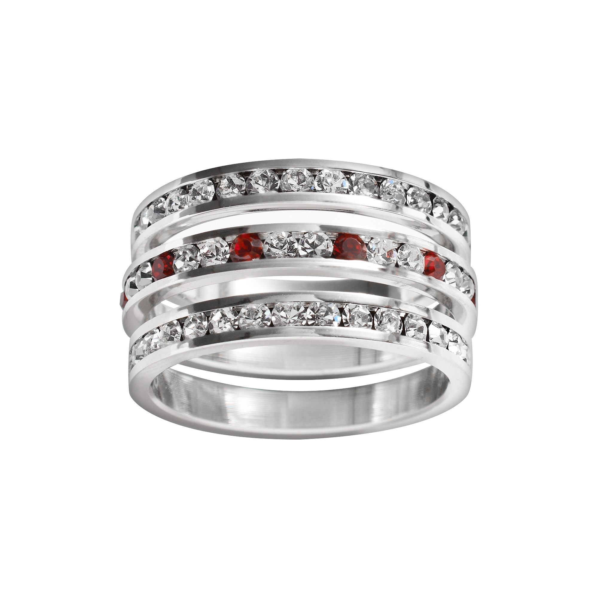 Traditions Jewelry Company Sterling Silver Crystal Eternity Ring Set, Women