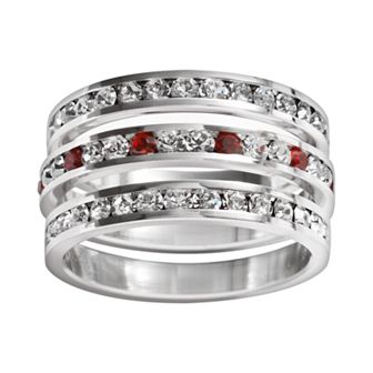Traditions Jewelry Company Sterling Silver Crystal Eternity Ring Set