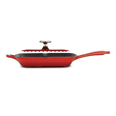 Tramontina Enameled Cast-Iron Grill Pan With Press
