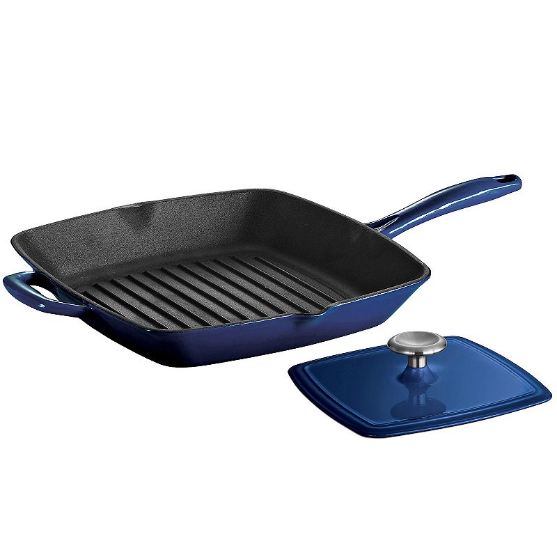 Cuisinart Chef's Classic Blue Enameled Cast Iron Square Grill Pan 9.25 inch