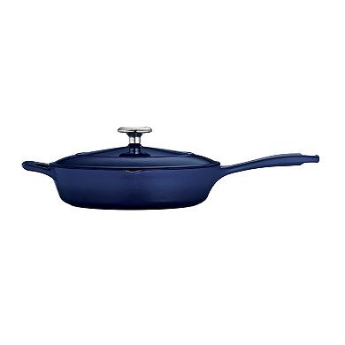 Tramontina Enameled Cast-Iron 10-in. Covered Skillet