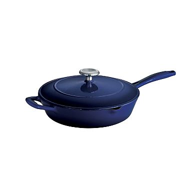 Tramontina Enameled Cast-Iron 10-in. Covered Skillet