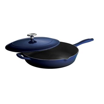 Tramontina Enameled Cast-Iron 10 in Covered Skillet