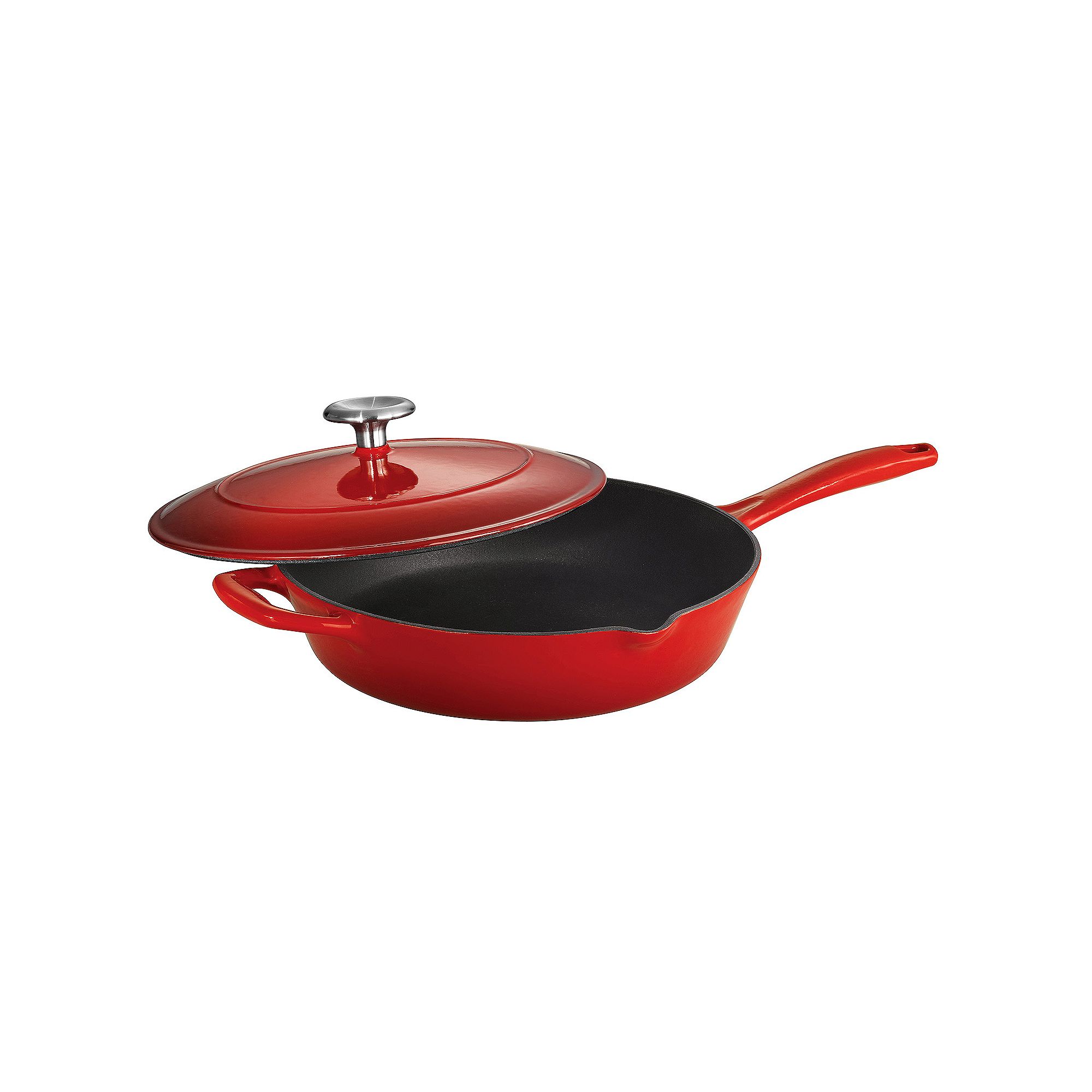 Tramontina Enameled Cast-Iron 10-in. Covered Skillet
