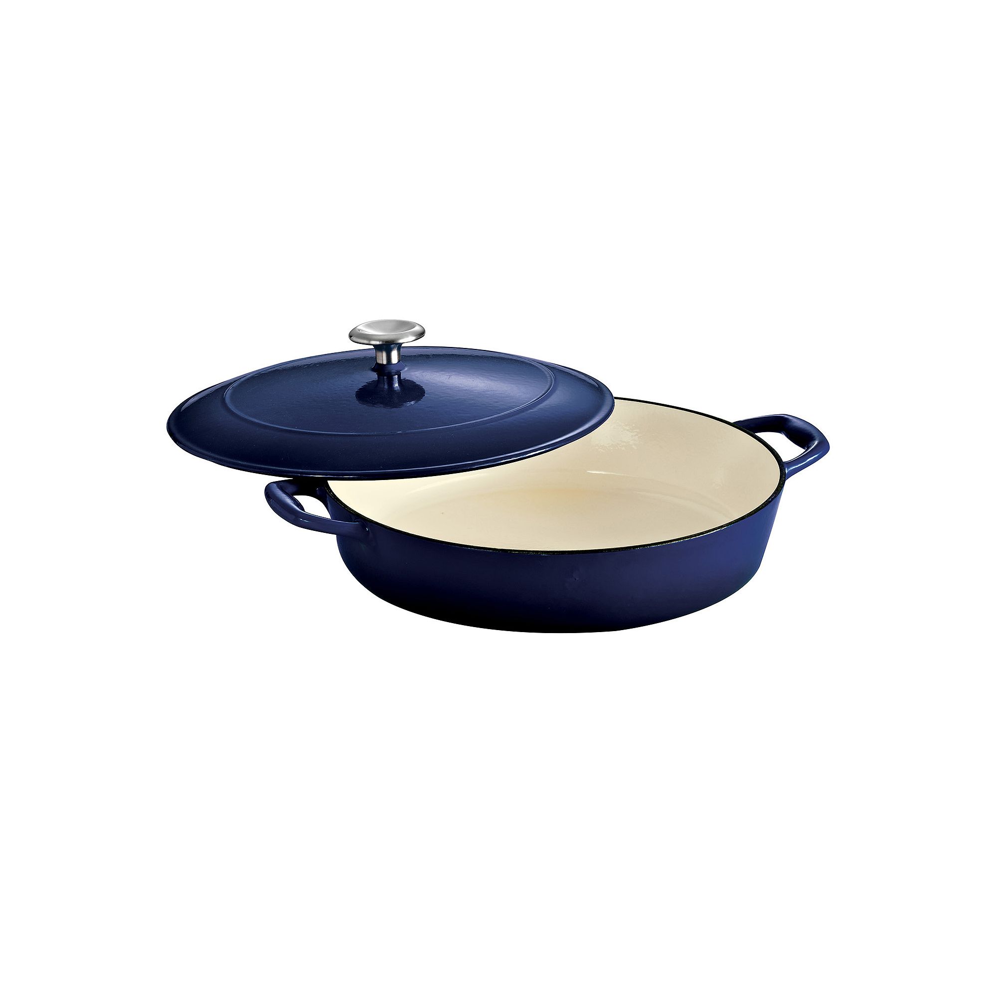 Tramontina Enameled Cast-Iron 4-qt. Covered Braiser, Blue