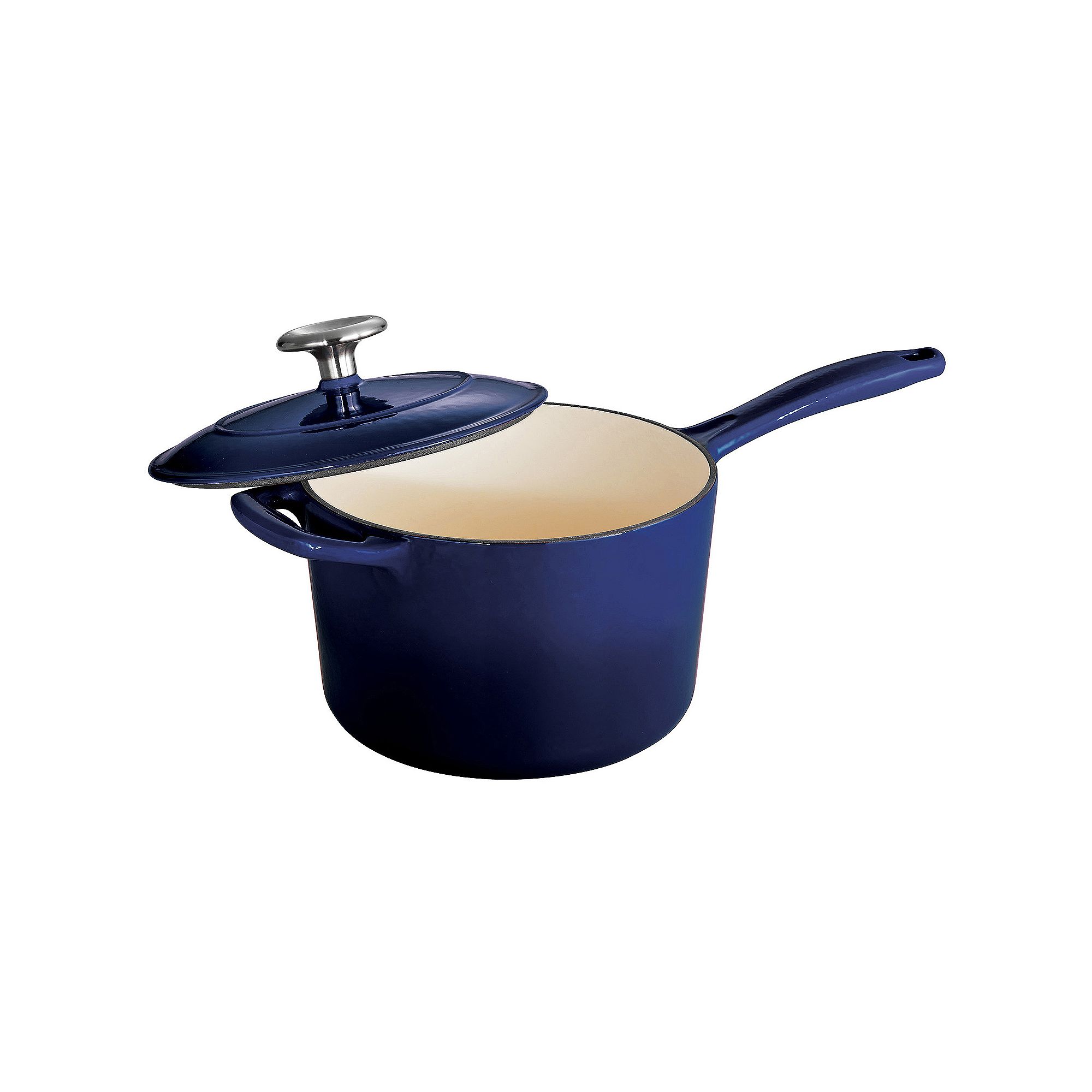 Tramontina Enameled Cast-Iron 2 1/2-qt. Covered Saucepan, Blue