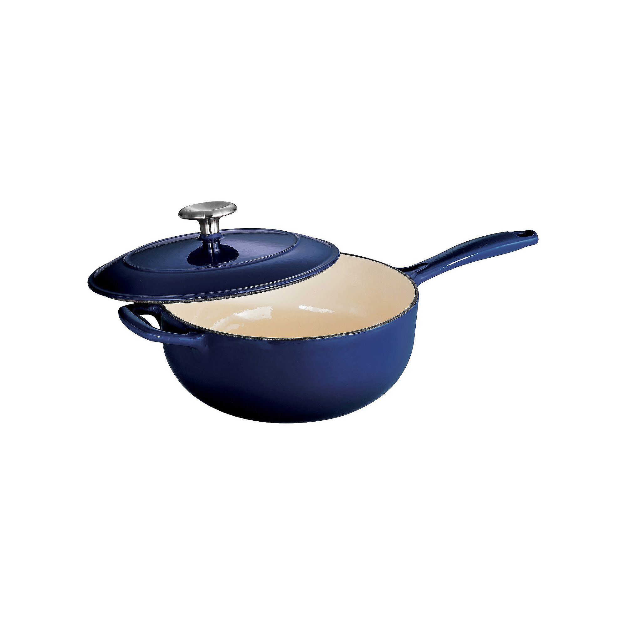 Tramontina Enameled Cast-Iron 3-qt. Covered Saucepan, Blue