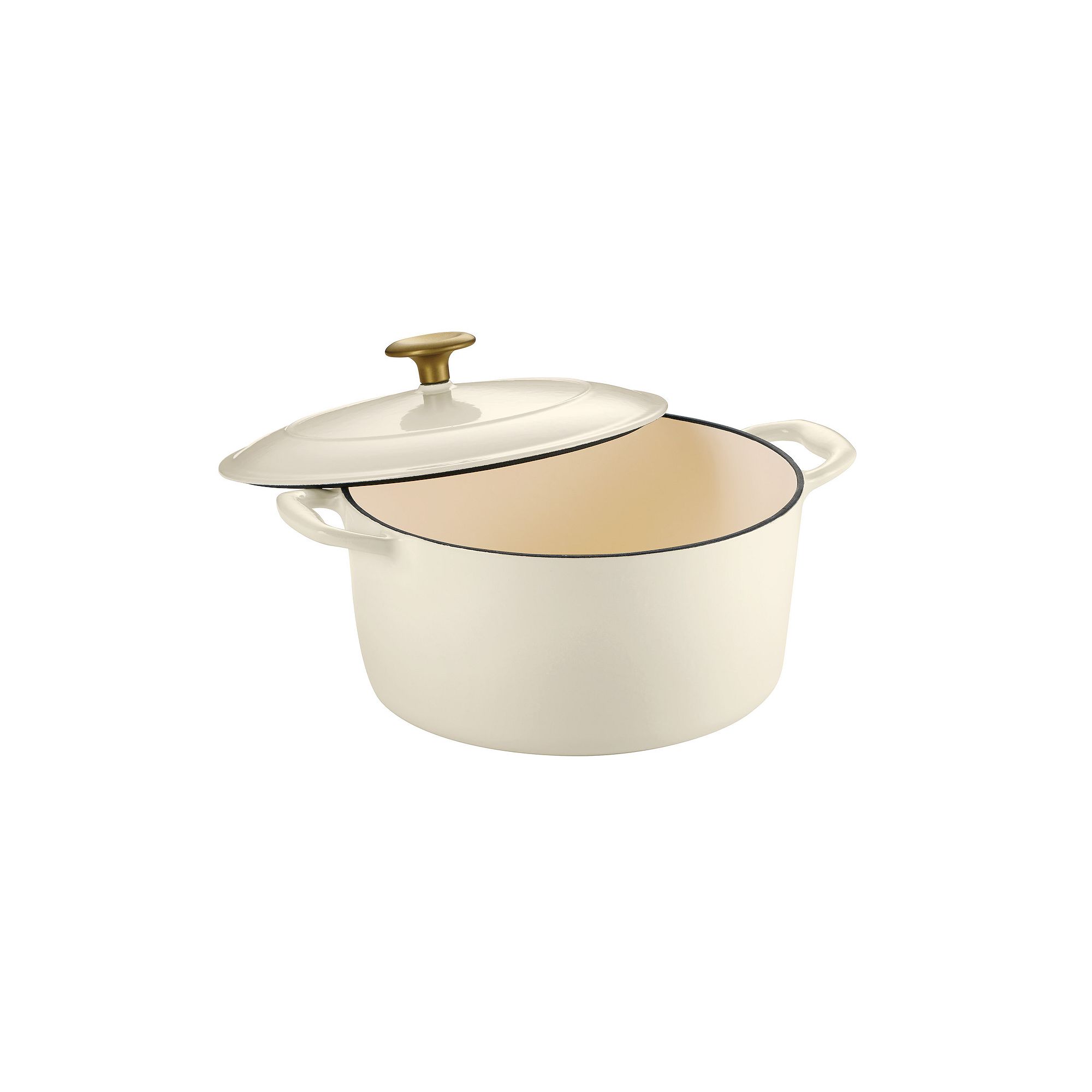 Tramontina Enameled Cast-Iron 5.5-qt. Dutch Oven, Latte