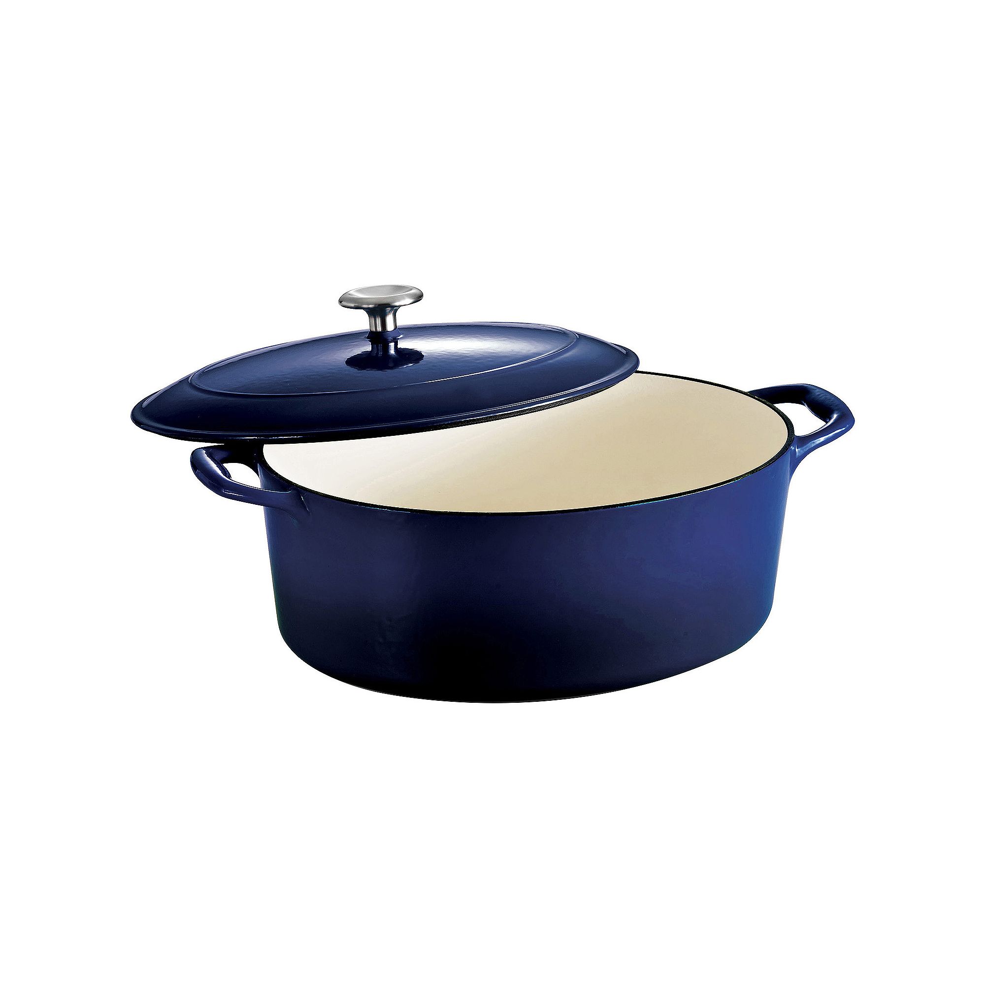Tramontina Enameled Cast-Iron 7-qt. Oval Dutch Oven, Blue