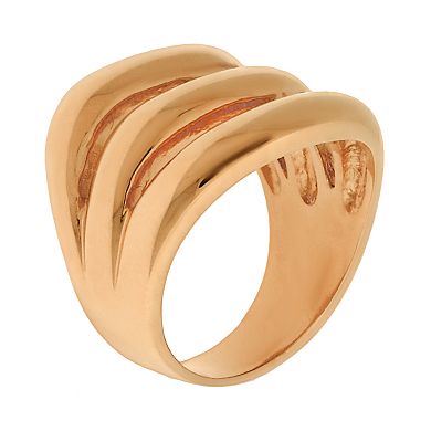 LYNX Rose Gold Tone Stainless Steel Openwork Ring