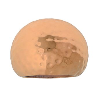 LYNX Rose Gold Tone Stainless Steel Hammered Ring