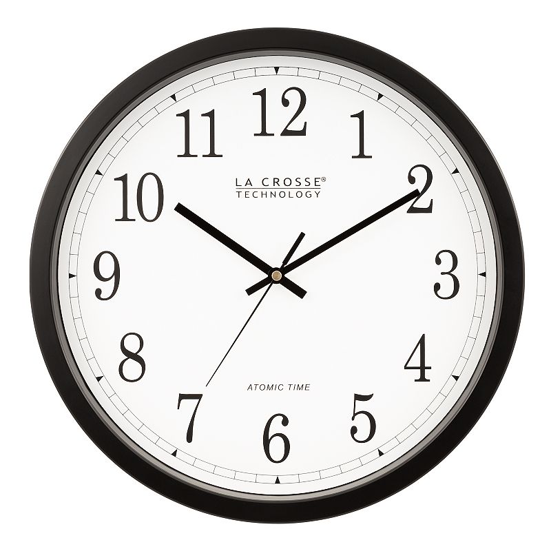 La Crosse Technology 14-in. Atomic Analog Wall Clock, Black