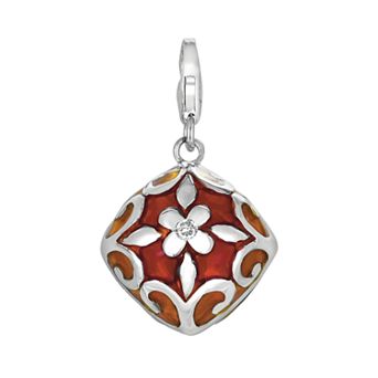 Sterling Silver White Topaz Flower Charm