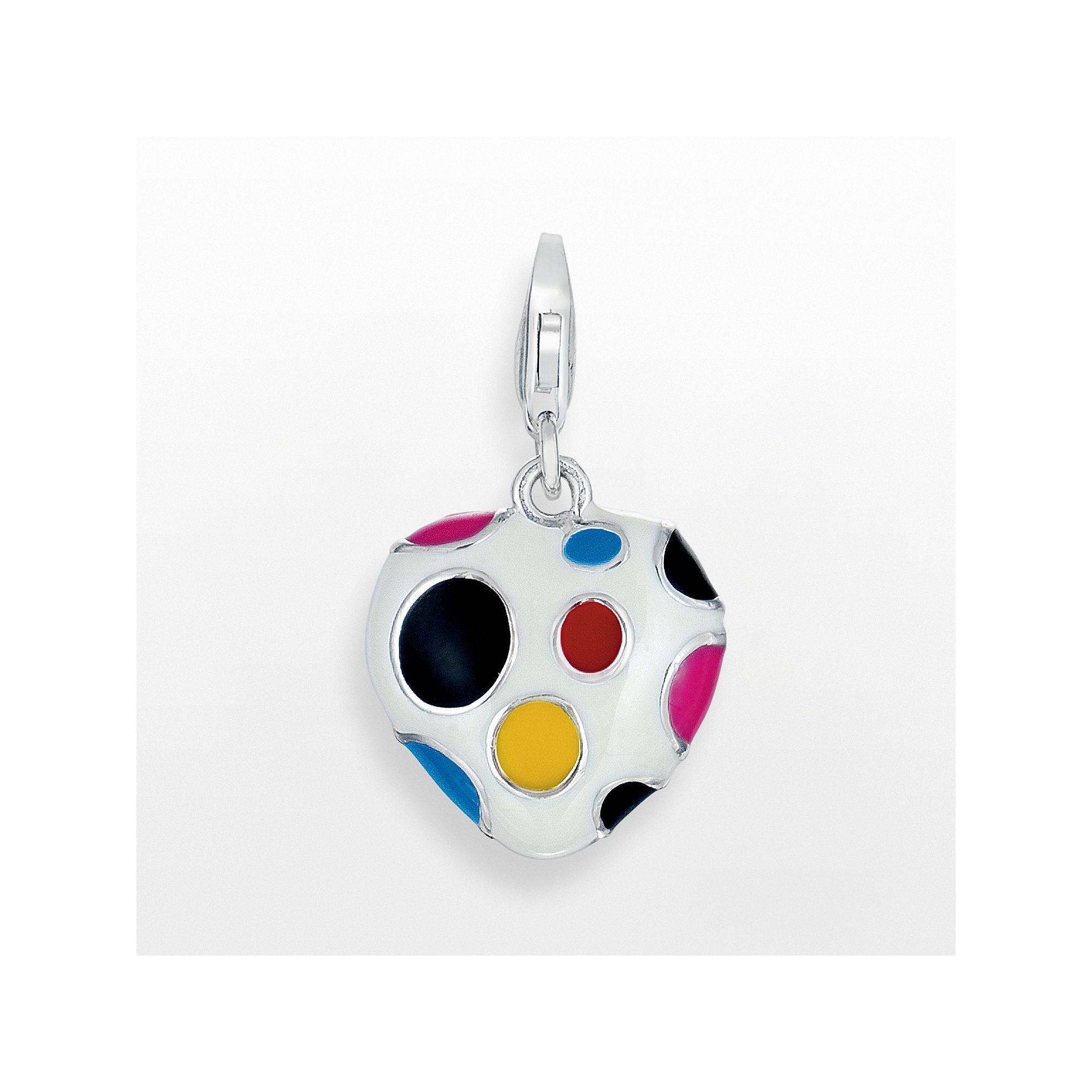Sterling Silver Dot Heart Charm, Womens
