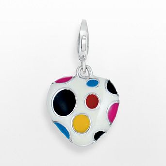 Sterling Silver Dot Heart Charm