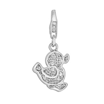 Sterling Silver White Topaz Duck Charm