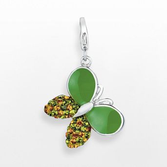 Sterling Silver Crystal Butterfly Charm