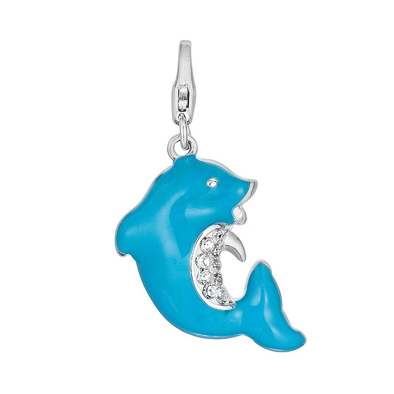 93513643 Sterling Silver Crystal Dolphin Charm, Womens, Whi sku 93513643
