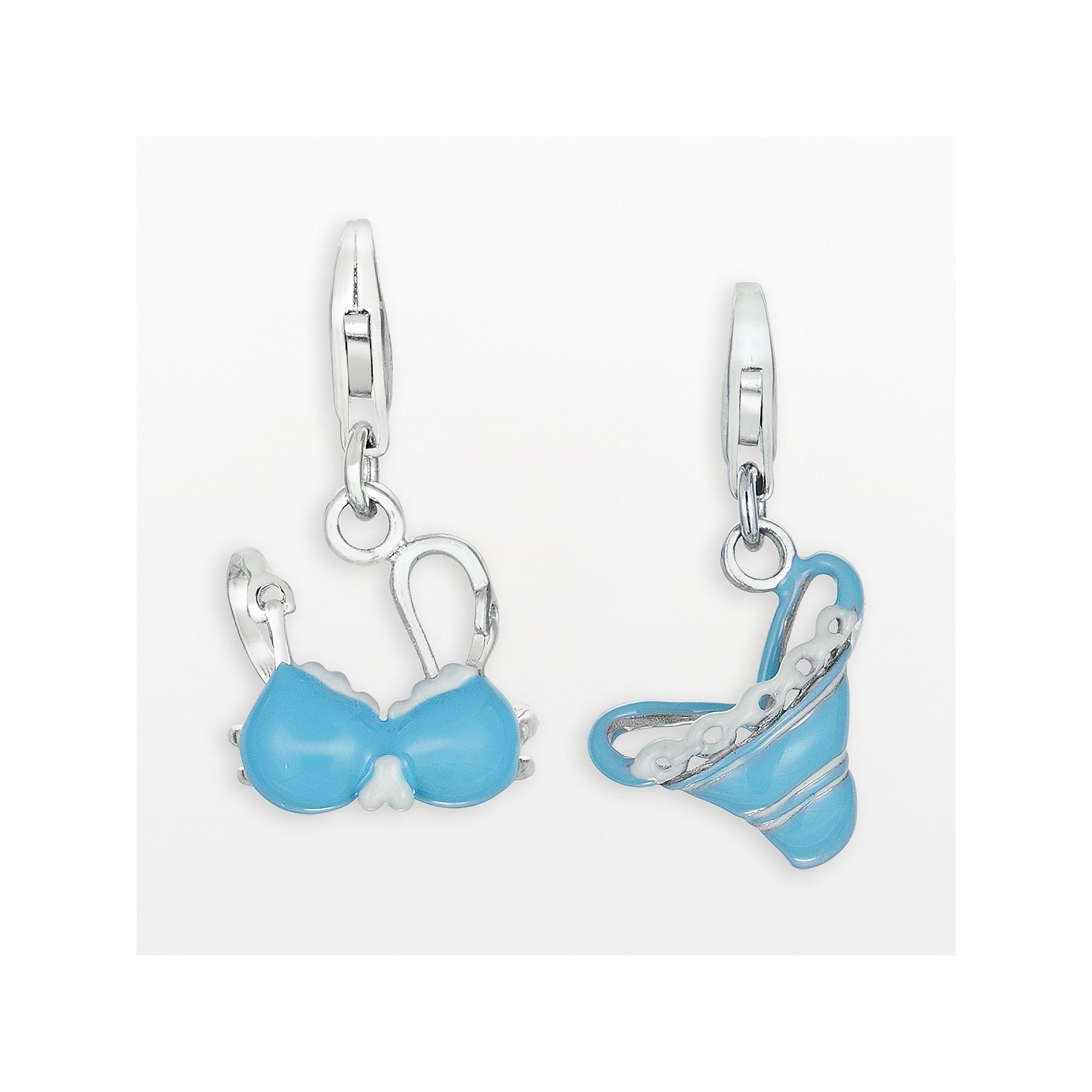 Sterling Silver Bikini Charm Set, Womens
