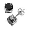 Silver Plated Black Cubic Zirconia Stud Earrings