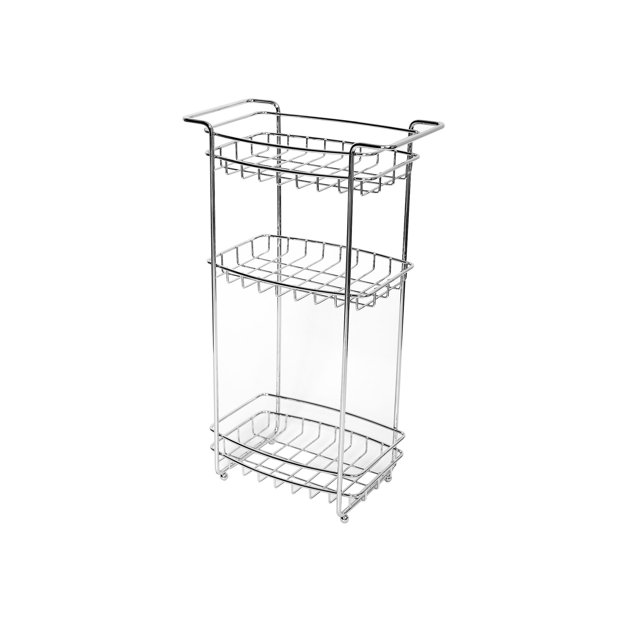 Zenna Home Slimline 3-Shelf Floor Stand, Grey