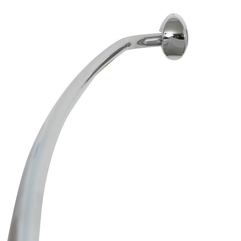 Bath Bliss Suction Cup Mount Curved Shower Rod in Chrome