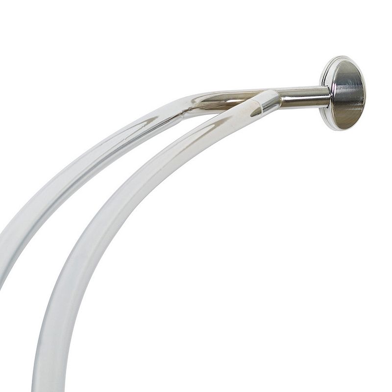 Zenna Home NeverRust Aluminum Adjustable Curved Double Shower Curtain Rod  45  to 72   Chrome