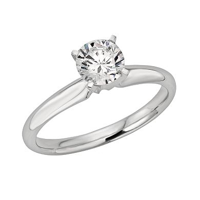Round-Cut IGL Certified Colorless Diamond Solitaire Engagement Ring in 18k White Gold (3/4 ct. T.W.)