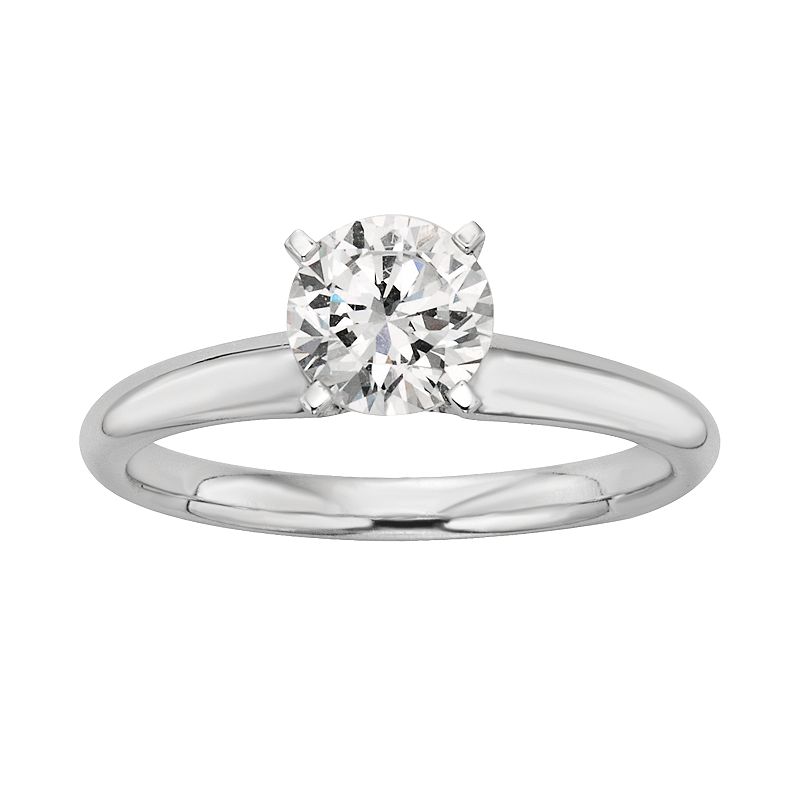 Round-Cut IGL Certified Colorless Diamond Solitaire Engagement Ring in 18k 