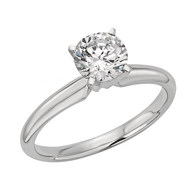 Round-Cut IGL Certified Colorless Diamond Solitaire Engagement Ring in 18k White Gold (1 ct. T.W.)