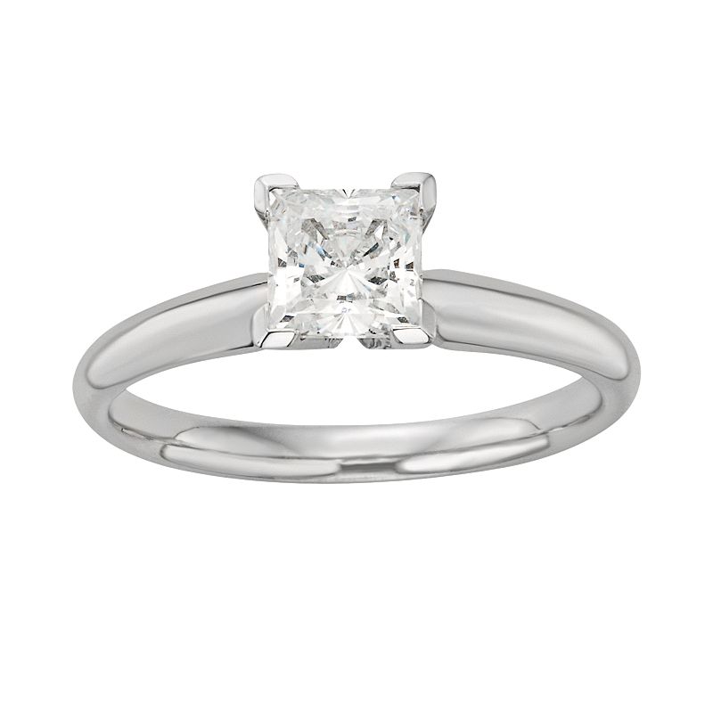 Princess-Cut IGL Certified Colorless Diamond Solitaire Engagement Ring in 1