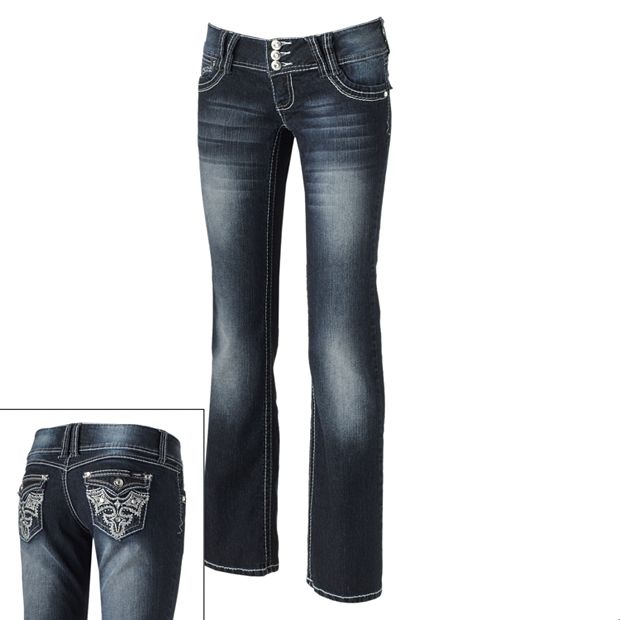 Light Wash Jeans with Rhinestone Leg Detail - Trader Rick's for