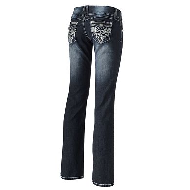 Angels Rhinestone Bootcut Jeans - Juniors