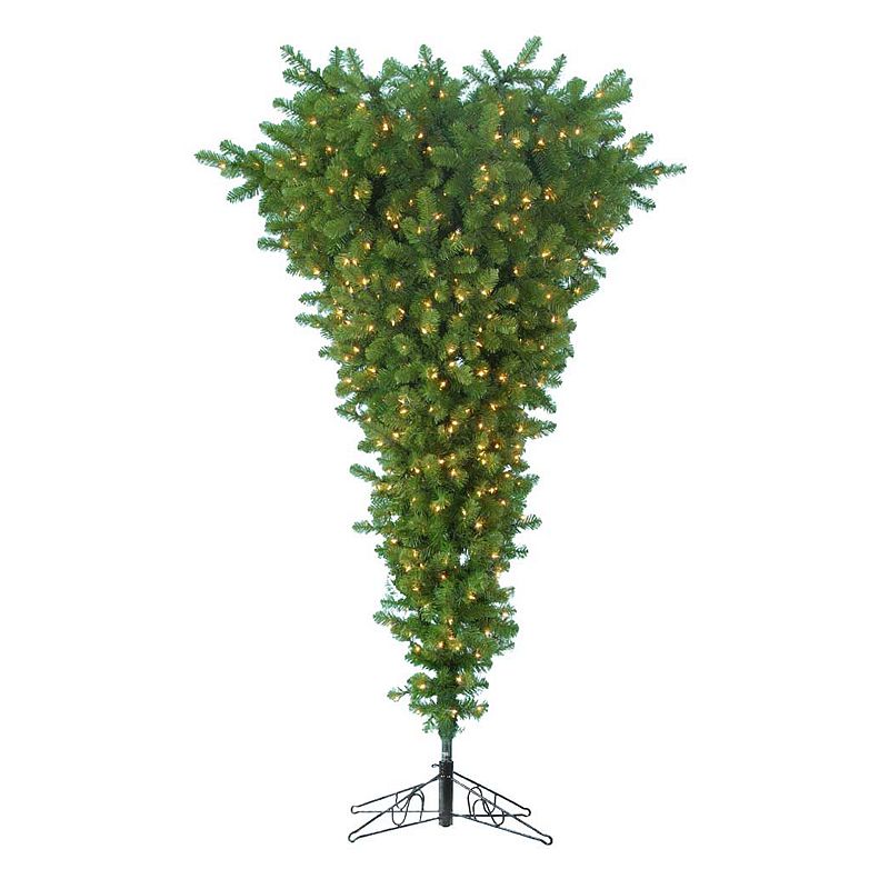Kurt Adler 7.5-ft. Upside Down Pre-Lit Artificial Christmas Tree, Green