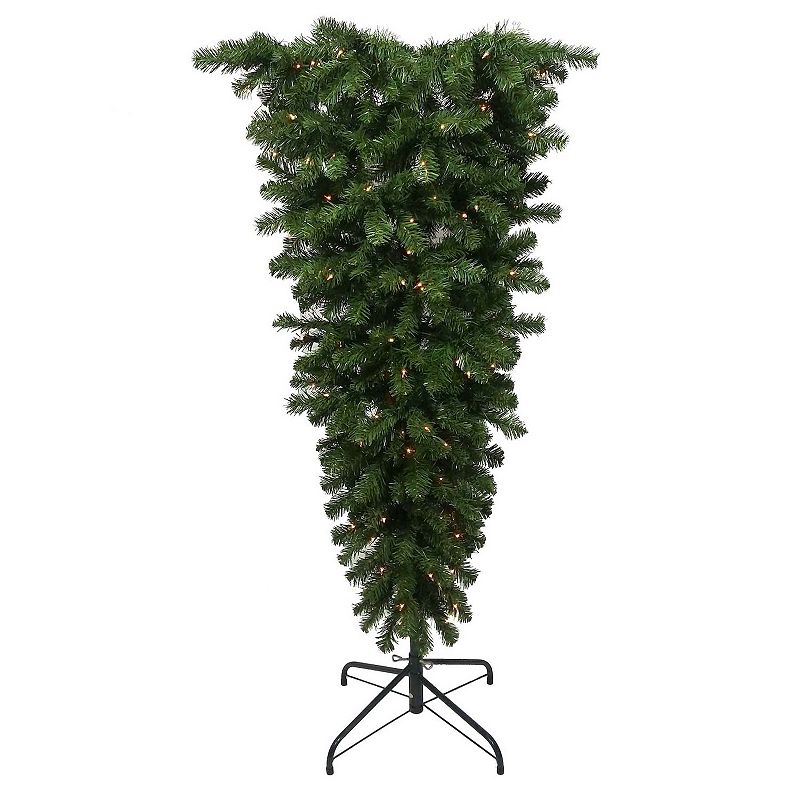 Kurt Adler 5-ft. Upside Down Pre-Lit Artificial Christmas Tree, Green