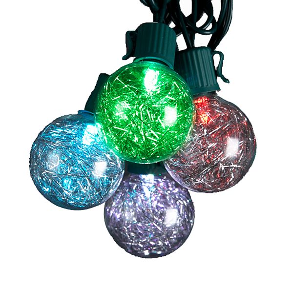 Kurt Adler LED Tinsel Ball String Light Set