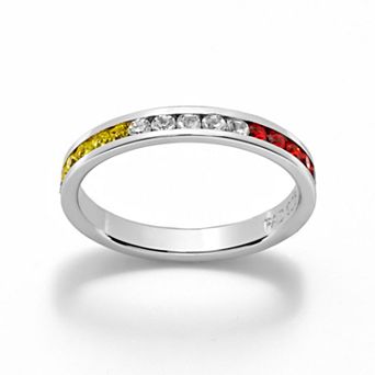 Sterling Silver Multicolored Crystal Eternity Ring