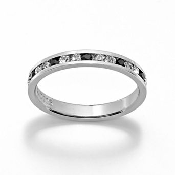 Sterling Silver Black & White Crystal Eternity Ring