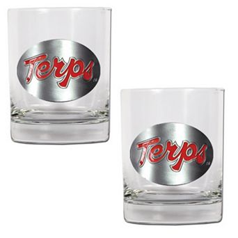 Maryland Terrapins 2 pc Rocks Glass Set