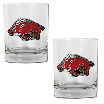 Arkansas Razorbacks 2 pc Rocks Glass Set