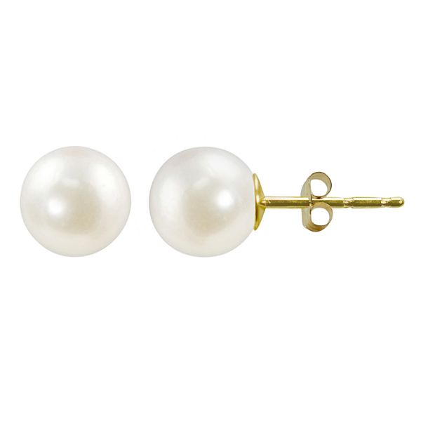 14k Gold Akoya Cultured Pearl Stud Earrings