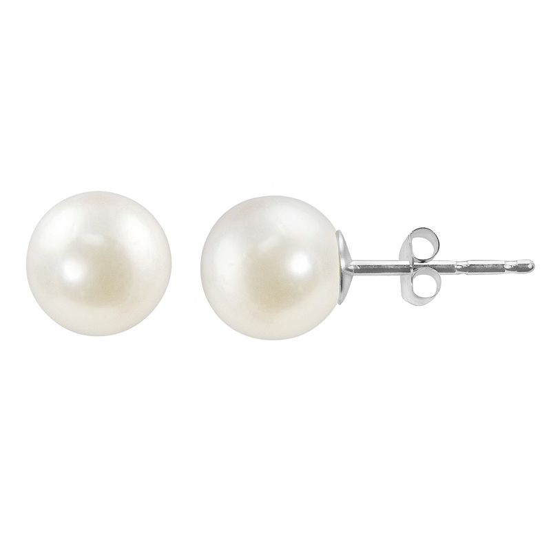 93528209 14k White Gold Akoya Cultured Pearl Stud Earrings, sku 93528209