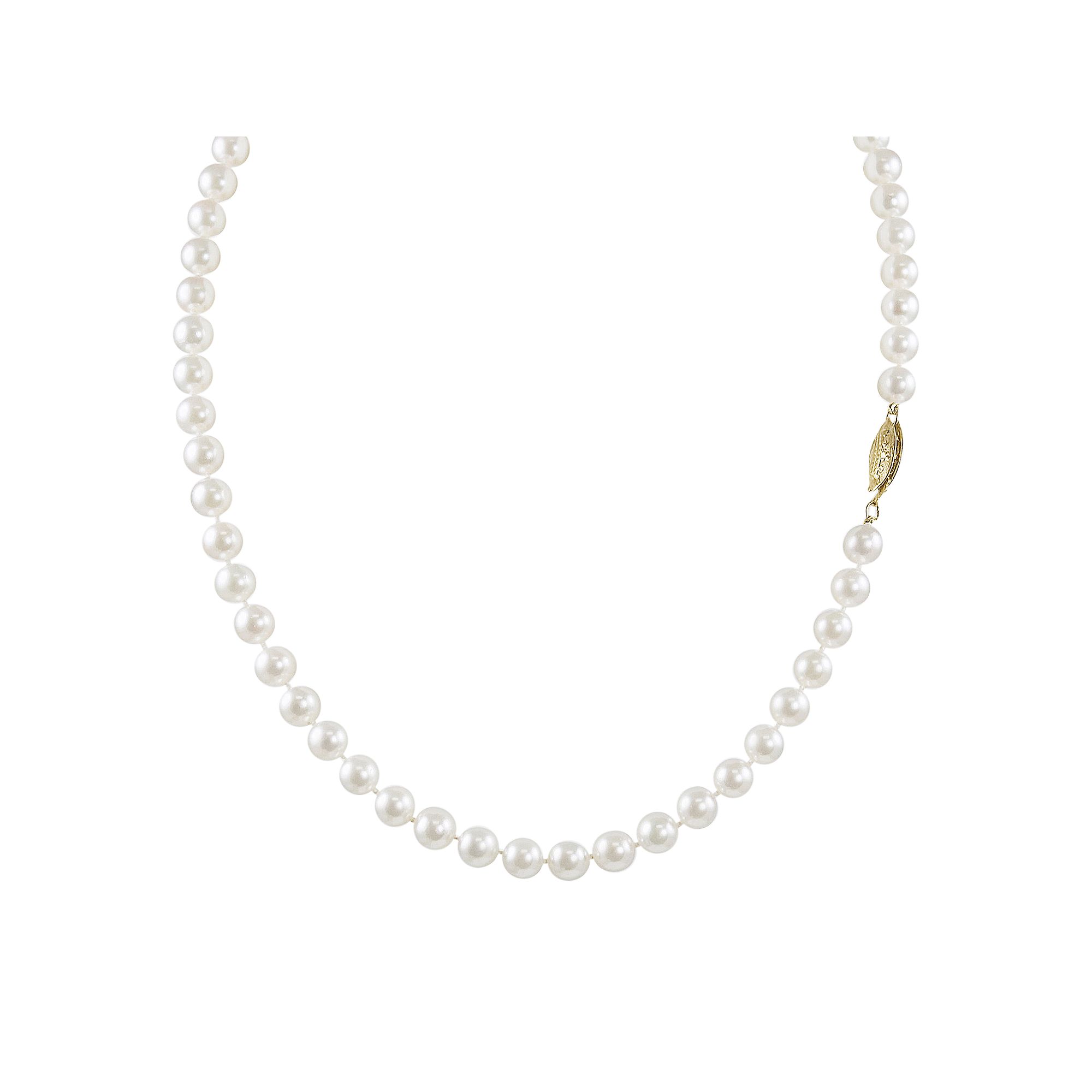 14k Gold Akoya Cultured Pearl Necklace, Womens, White